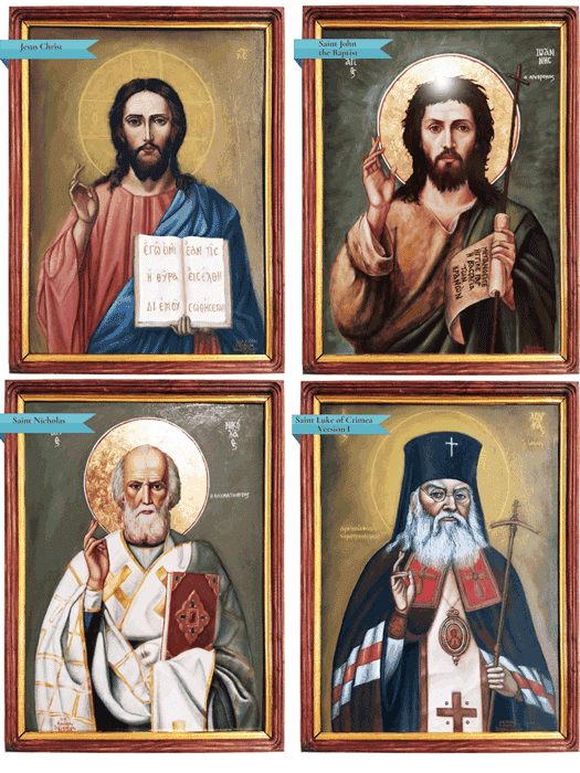 Hand-painted Religious Icons in Frames